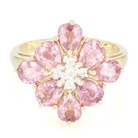 Gouden ring met Onverhitte Padparadscha Saffieren (AMAYANI)