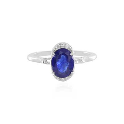 Zilveren ring met een Madagaskar Blauwe Saffier