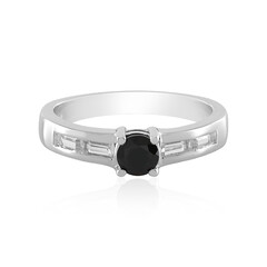 Zilveren ring met een zwarte spinel