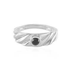 Zilveren ring met een zwarte diamant (de Melo)