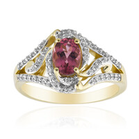 Gouden ring met een Braziliaanse roze toermalijn (Rifkind 1894 Collection)