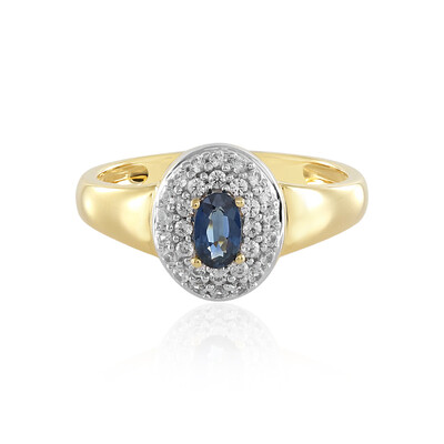 Zilveren ring met een blauwe saffier