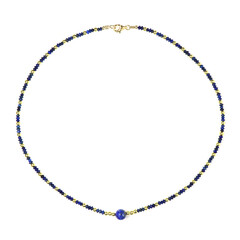 Zilveren halsketting met een lapis lazuli