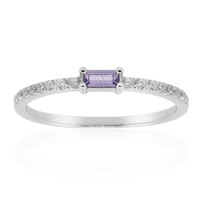 Zilveren ring met een Onverhitte Purper Saffier