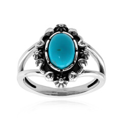 Zilveren ring met een Kingman turkoois (Desert Chic)