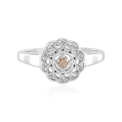 Zilveren ring met een I3 Champagne Diamant