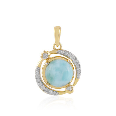 Zilveren hanger met een larimar