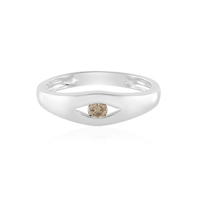 Zilveren ring met een I2 Champagne Diamant