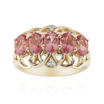 Gouden ring met Braziliaanse roze toermalijnen (Rifkind 1894 Collection)