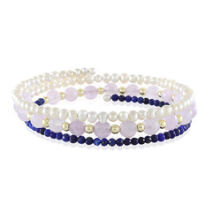 Stalen armband met lapis lazulistenen (Riya)