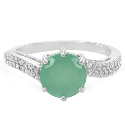 Zilveren ring met een groene chalcedoon