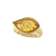 Zilveren ring met een cognac Baltische barnsteen