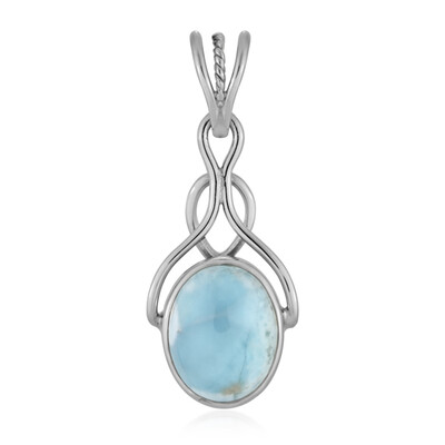 Zilveren hanger met een larimar