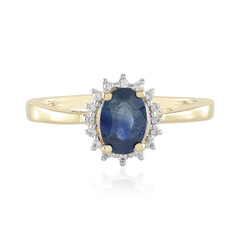 Gouden ring met een blauwe saffier