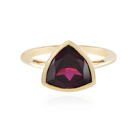 Gouden ring met een magenta granaat