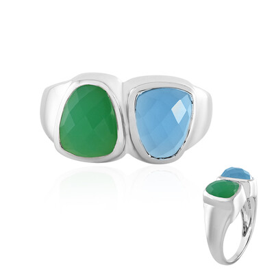 Zilveren ring met een chrysopraas (KM by Juwelo)