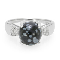 Zilveren ring met een sneeuwvlokken obsidiaan