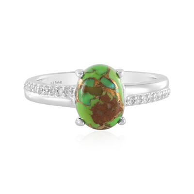 Zilveren ring met een Groene Kingman Mohave Turkoois