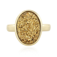 Zilveren ring met een Gouden Glitter Agaat