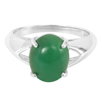 Zilveren ring met een keizerlijk chrysopraas