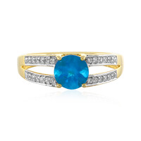 Zilveren ring met een neon blauwe apatiet