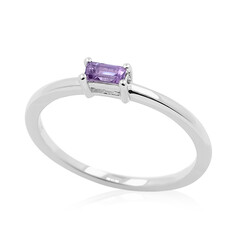 Zilveren ring met een Onverhitte Purper Saffier