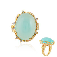 Zilveren ring met een Blauwe chalcedoon