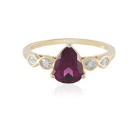 Gouden ring met een magenta granaat