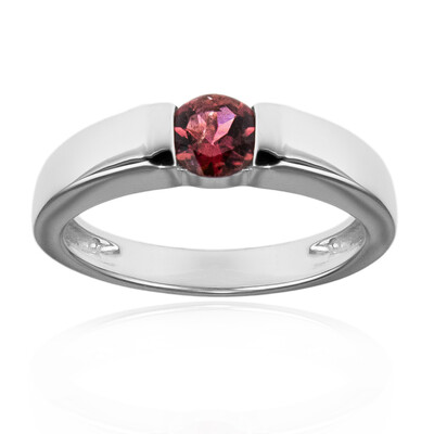 Zilveren ring met een roze toermalijn