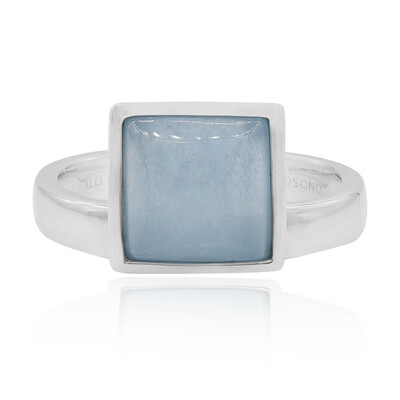 Zilveren ring met een Blauwe Jadeiet (MONOSONO COLLECTION)