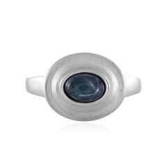 Zilveren ring met een blauwe ster saffier