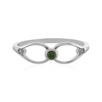 Zilveren ring met een I3 Groene Diamant