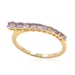 Gouden ring met een Onverhitte Purper Saffier