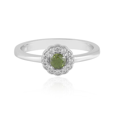 Zilveren ring met een Groene Ceylon Zirkoon