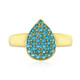 Zilveren ring met neon blauwe apatieten