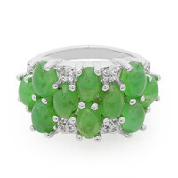 Zilveren ring met keizerlijke chrysopraasstenen