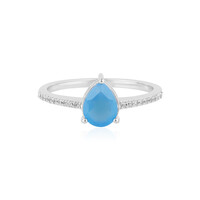 Zilveren ring met een Blauwe chalcedoon