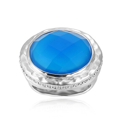 Zilveren ring met een Blauwe agaat