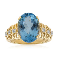 Zilveren ring met een hemel-blauwe topaas