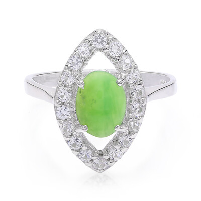 Zilveren ring met een keizerlijk chrysopraas