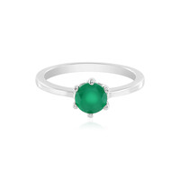 Zilveren ring met een Groene onyx