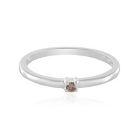 Zilveren ring met een I3 Champagne Diamant