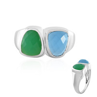 Zilveren ring met een chrysopraas (KM by Juwelo)