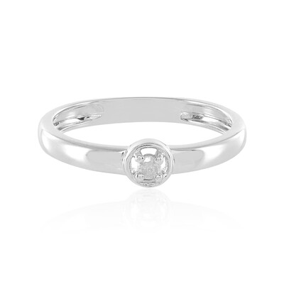 Zilveren ring met een I3 (J) Diamant