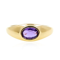 Gouden ring met een Onverhitte Purper Saffier