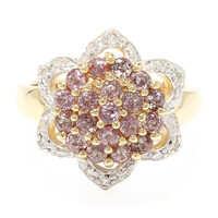 Gouden ring met Onverhitte Padparadscha Saffieren (AMAYANI)