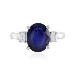 Zilveren ring met een Madagaskar Blauwe Saffier