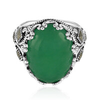 Zilveren ring met een groene agaat (Annette classic)