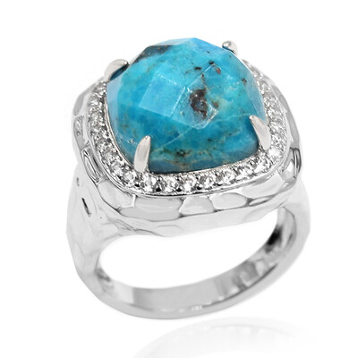 Zilveren ring met een Blauwe Kingman Mohave Turkoois (Faszination Türkis)