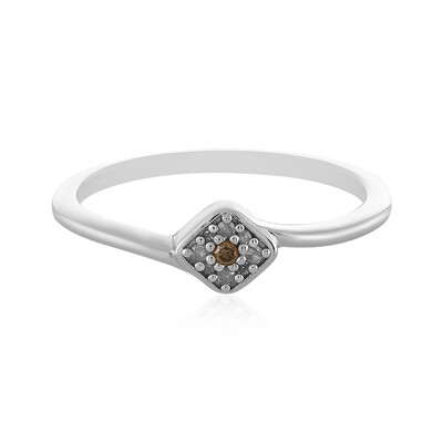 Zilveren ring met een I2 Champagne Diamant